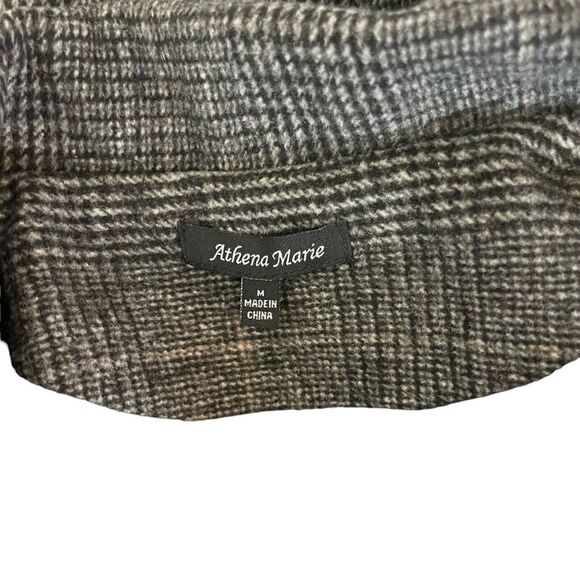 ATHENA MARIE Gray Academia Double Breast Plaid Wool Blend Jacket Suit Preppy M - Picture 13 of 14